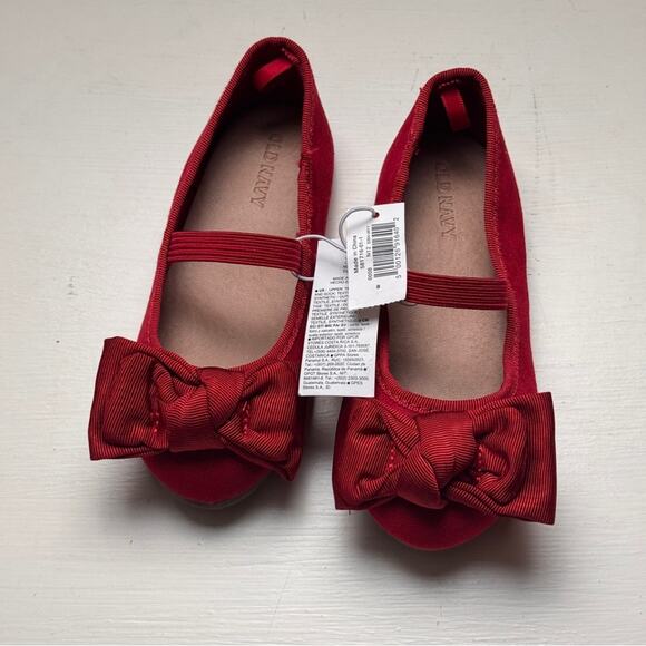 Old Navy Kids Red Bow Ballet  Mary Jane Style Flats Sz 8  NWT - Picture 7 of 8